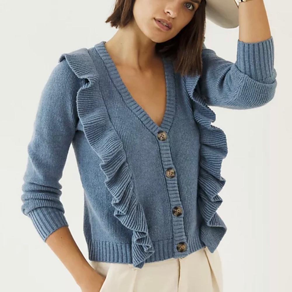 Blue Anthropologie cardigan